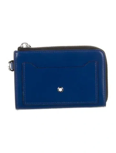 Pre-owned Montblanc Leather Wallet In Blue