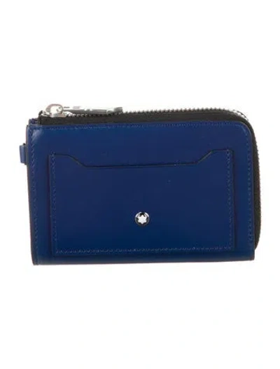 Pre-owned Montblanc Leather Wallet In Blue