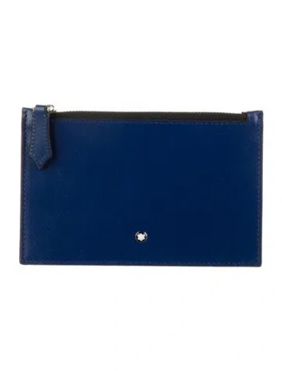 Pre-owned Montblanc Leather Wallet In Blue