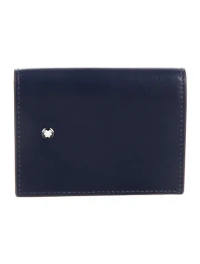 Pre-owned Montblanc Leather Wallet In Blue