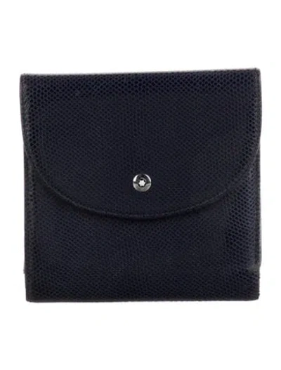 Pre-owned Montblanc Leather Wallet In Blue