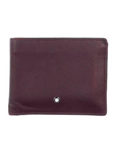 Pre-owned Montblanc Leather Wallet In Burgundy