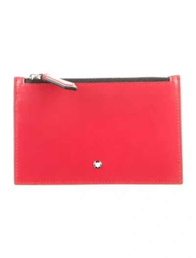 Pre-owned Montblanc Leather Wallet In Red