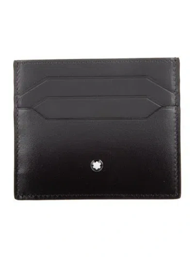 Pre-owned Montblanc Leather Wallet W/ Tags In Gray