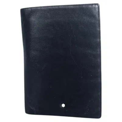 Pre-owned Montblanc , Leather Wallet With Pen In Black