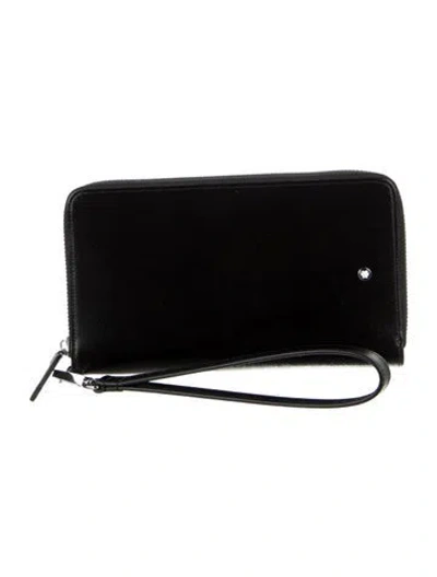 Pre-owned Montblanc Leather Wristlet In Black