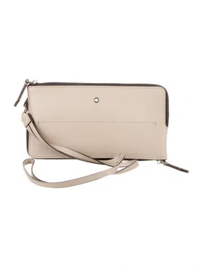 Pre-owned Montblanc Leather Wristlet In Brown