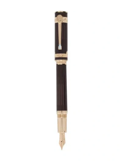 Pre-owned Montblanc Limited Edition Abraham Lincoln Signatures For Freedom In Brown