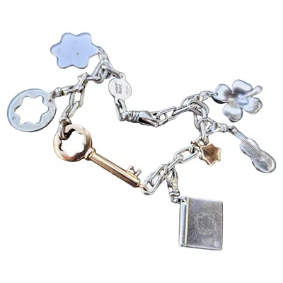 Pre-owned Montblanc Limited Edition Charm Bracelet 18k Gold Key Diamond Sterling Silver In Multi