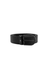 Montblanc Black Leather Horseshoe Buckle Belt In Black