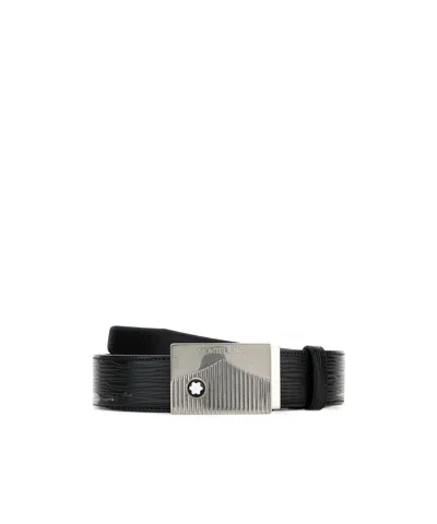 MONTBLANC MONTBLANC LOGO BUCKLED REVERSIBLE BELT