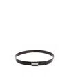 Montblanc Rectangular Shiny Stainless Steel Finish Buckle Belt In Black
