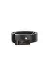 Montblanc Logo Engraved Buckle Belt In Black