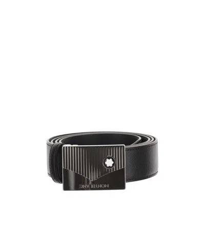 MONTBLANC MONTBLANC LOGO ENGRAVED BUCKLE BELT