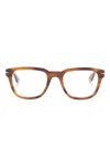 Montblanc Logo-engraved Rectangle-frame Glasses In Brown