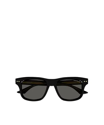 Montblanc Mb0319s Sunglasses In Black Black Smoke