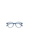 Montblanc Logo-plaque Round-frame Glasses In Blue