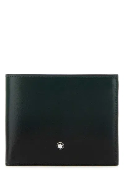 Montblanc Logo Stud Bifold Wallet In Green