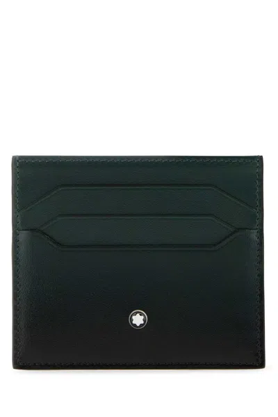 Montblanc Logo Stud Card Holder In Green