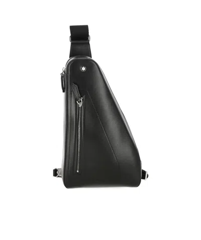 Montblanc Logo-stud Messenger Bag In Black