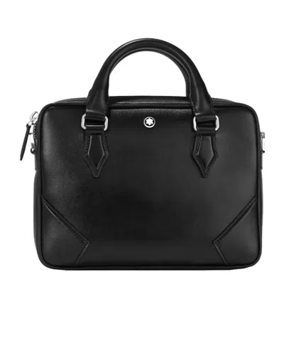 Montblanc Logo Zipper Briefcase In Black