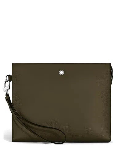 Montblanc Logo-detail Clutch Bag In Green