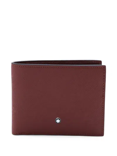 Montblanc Logo-plaque Bi-fold Wallet In Burgundy