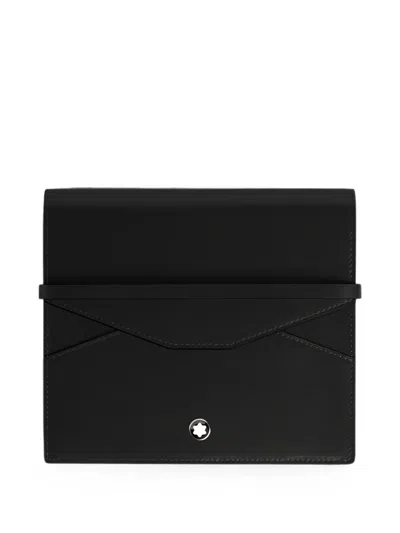 Montblanc Logo-plaque Leather Pen Pouch In Black