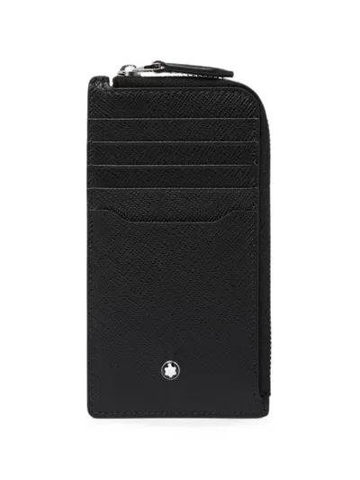 Montblanc Card Holder 7cc With Zip In Sartorial Leather In Black