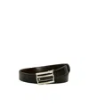 Montblanc Loop Buckle Double-sided Leather Belt In Black