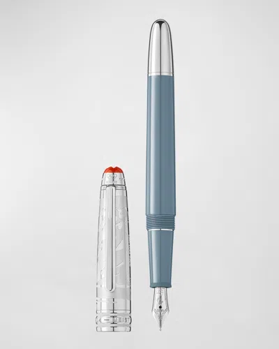 Montblanc Luxury Fountain Pen Olympics Chamonix Doue, Blue-grey