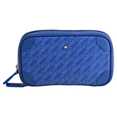 Pre-owned Montblanc M Gram 4810 Blue Crossbody Shoulder Clutch Mini Bag Wallet Men