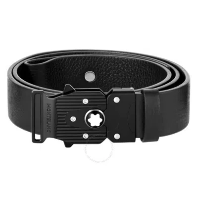 Montblanc M Lock 35mm Grainy Leather Belt In Black