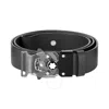 Montblanc M Lock 4810 Grainy Leather 35 Mm Belt In Grey