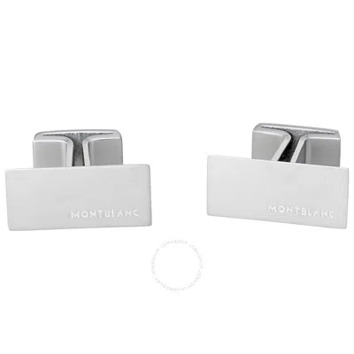 Montblanc M Rectangular Cufflinks In Silver Tone