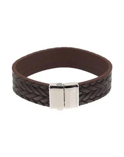 Montblanc Man Bracelet Dark Brown Size S Soft Leather
