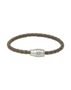 Montblanc Man Bracelet Light Brown Size - Leather, Steel