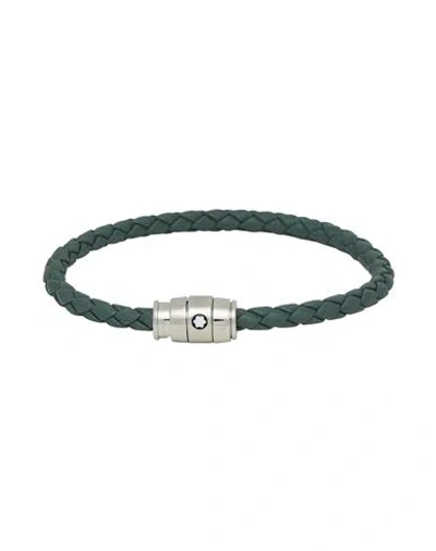 Montblanc Man Bracelet Military Green Size - Leather, Steel