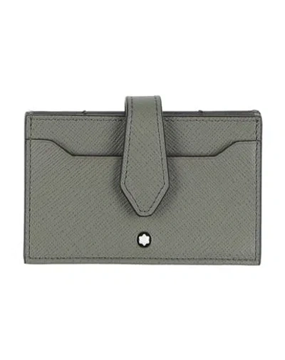 Montblanc Man Cardholder Grey Size - Leather In Gray
