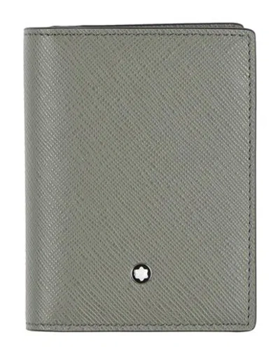 Montblanc Man Cardholder Grey Size - Leather In Gray