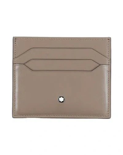 Montblanc Man Cardholder Taupe Size - Leather In Gray