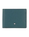 Montblanc Man Wallet Deep Teal Size - Leather