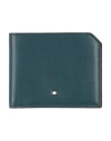 Montblanc Man Wallet Deep Teal Size - Leather In Green