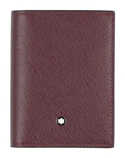 Montblanc Man Wallet Plum Size - Leather In Brown