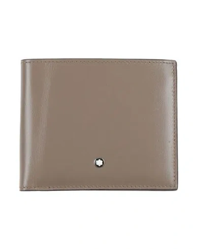 Montblanc Man Wallet Taupe Size - Leather In Grey