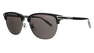 Pre-owned Montblanc Mb0040s-005 Black Cateye Sunglasses In Gray
