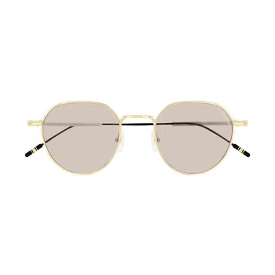 Montblanc Mb0060s002 Metal Round Sunglasses In Pink