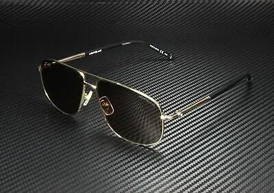 Pre-owned Montblanc Mb0069s 001 Aviator Gold Light Gold Brown 60 Mm Men's Sunglasses
