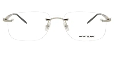 Montblanc Mb0071o 002 Occhiali Da Vista Argentati Per Uomo (solo Montatura) In Silver
