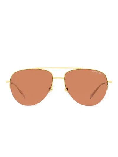 Montblanc Mb0074s Sunglasses In Gold